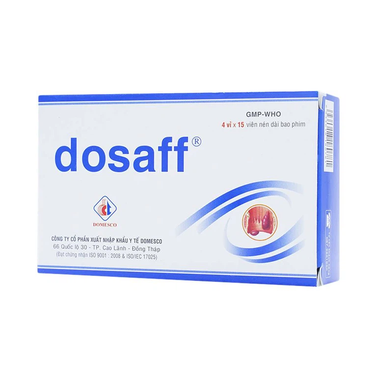 Thuốc Dosaff Domesco điều trị triệu chứng liên quan đến cơn trĩ cấp (4 vỉ x 15 viên)