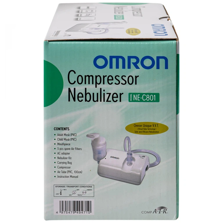 Máy xông khí dung Omron NE-C801 kiểm soát hen suyễn, viêm phế quản mãn tính (1 cái)