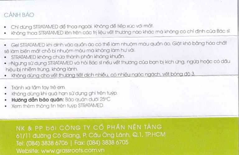 Gel Stratamed điều trị vết thương hở (5g)