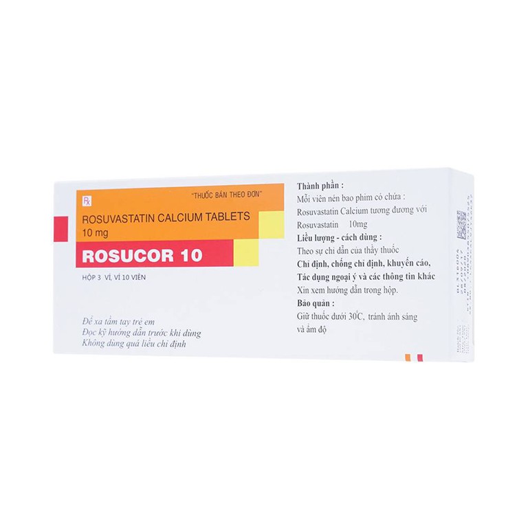 Thuốc Rosucor 10 Torrent điều trị rối loạn lipid máu (3 vỉ x 10 viên)