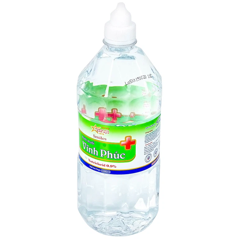 Nước muối Vĩnh Phúc Natri Clorid 0.9% sát trùng vết thương (12 chai)