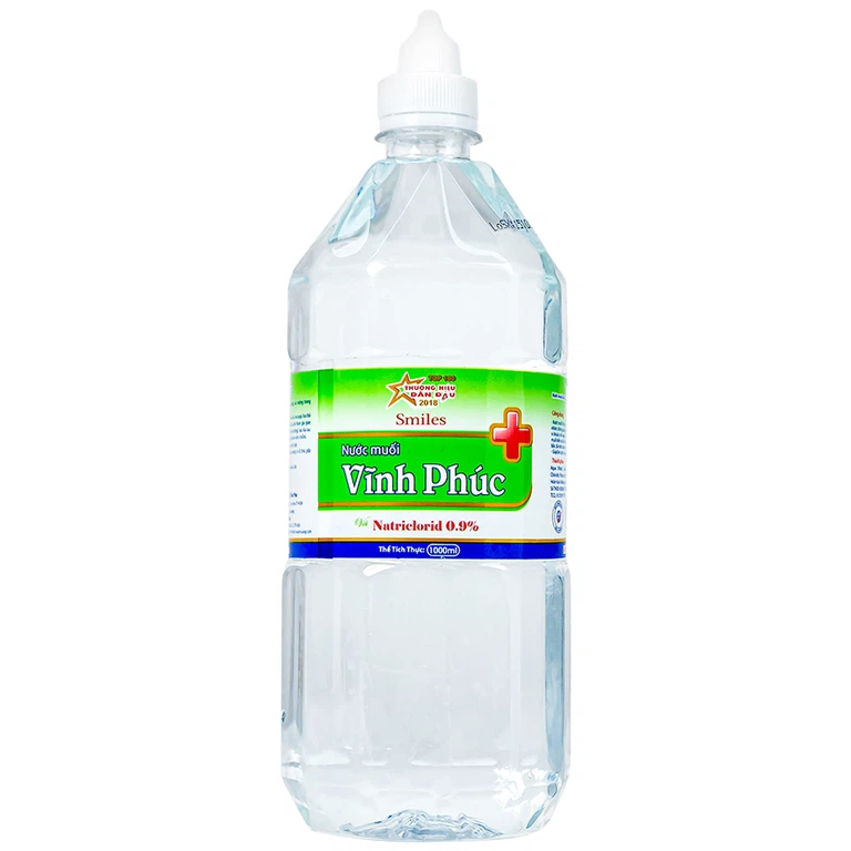 Nước muối Vĩnh Phúc Natri Clorid 0.9% sát trùng vết thương (12 chai)