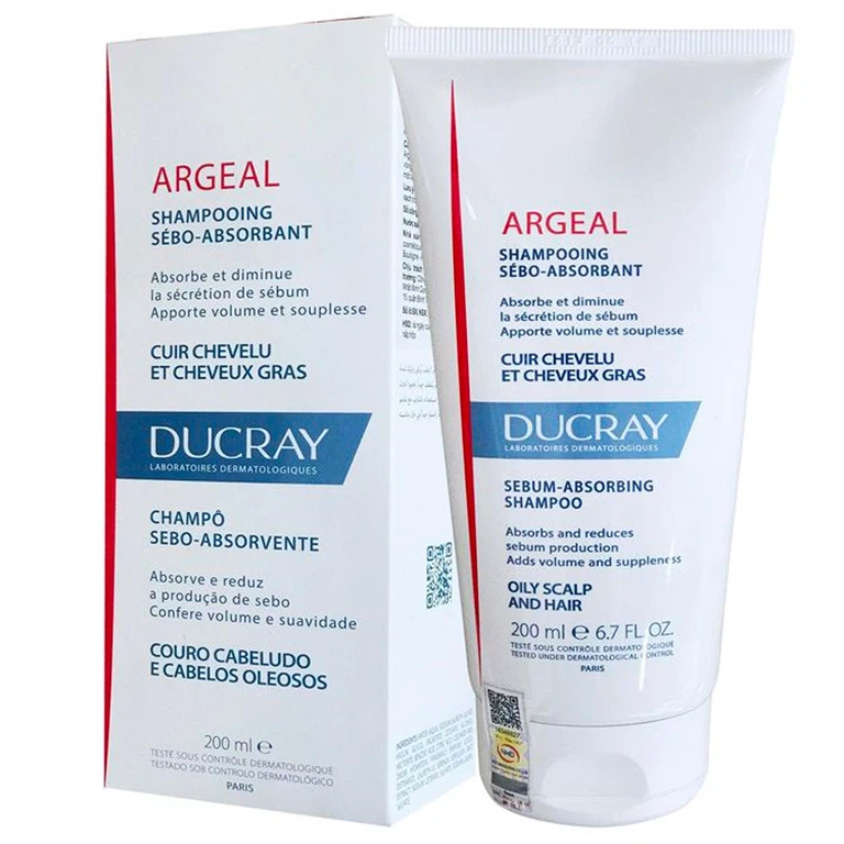 Dầu gội Ducray Argeal Shampoo dạng kem giúp tóc hết nhờn, hết bết dính và xẹp tóc (200ml)