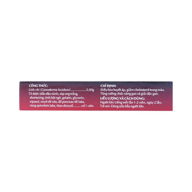 Thuốc Linh Chi OPC điều hòa huyết áp, giảm cholesterol máu, giải độc gan (2 vỉ x 10 viên) 