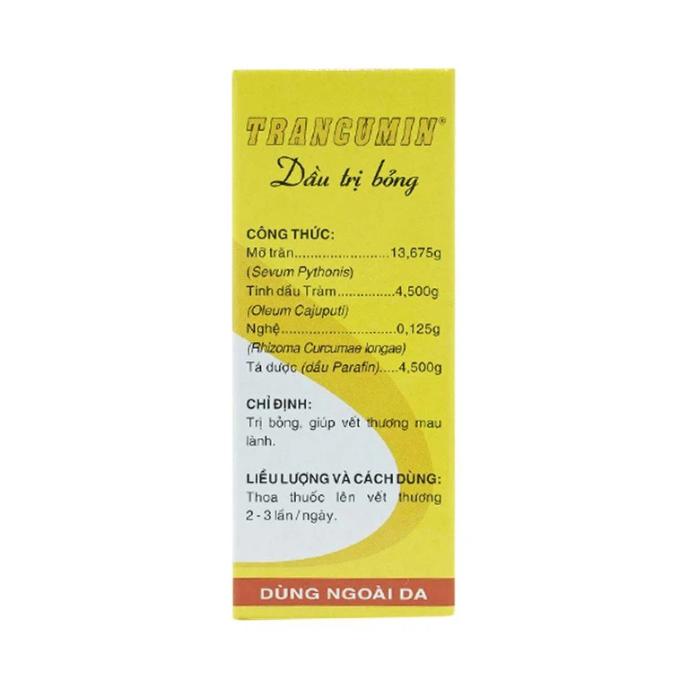 Dầu trị bỏng Trancumin OPC giúp vết thương mau lành (25ml) 