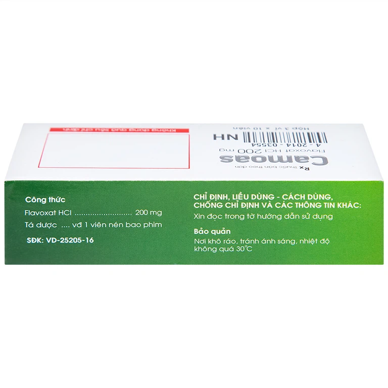 Thuốc Camoas 200mg Medisun giảm triệu chứng khó tiểu, tiểu gấp, tiểu đêm (3 vỉ x 10 viên)