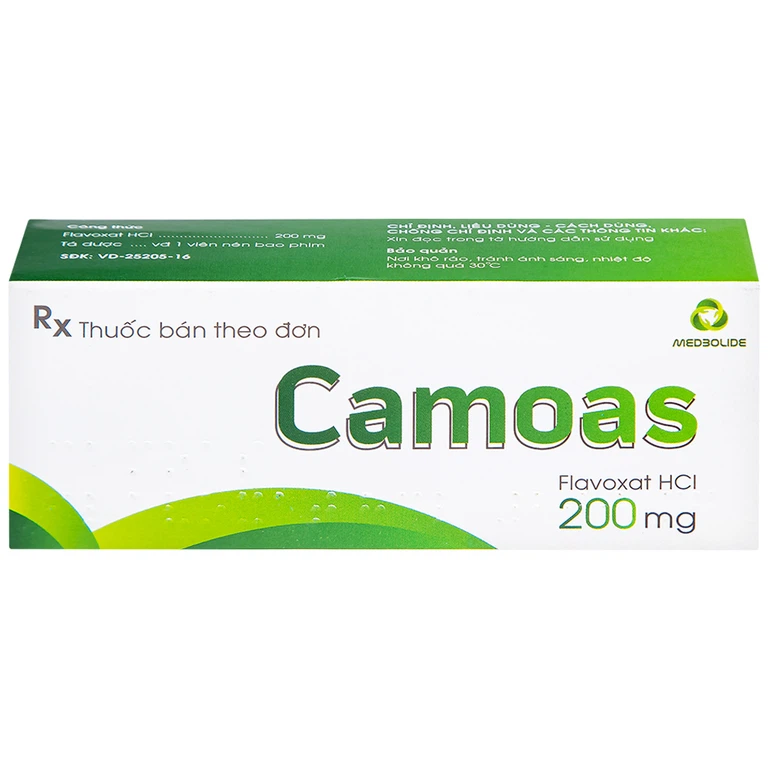 Thuốc Camoas 200mg Medisun giảm triệu chứng khó tiểu, tiểu gấp, tiểu đêm (3 vỉ x 10 viên)