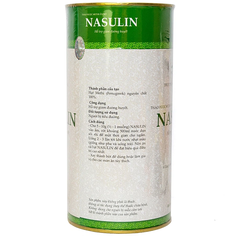 Viên uống Methi Ấn Độ Nasulin hỗ trợ giảm đường huyết (750g)