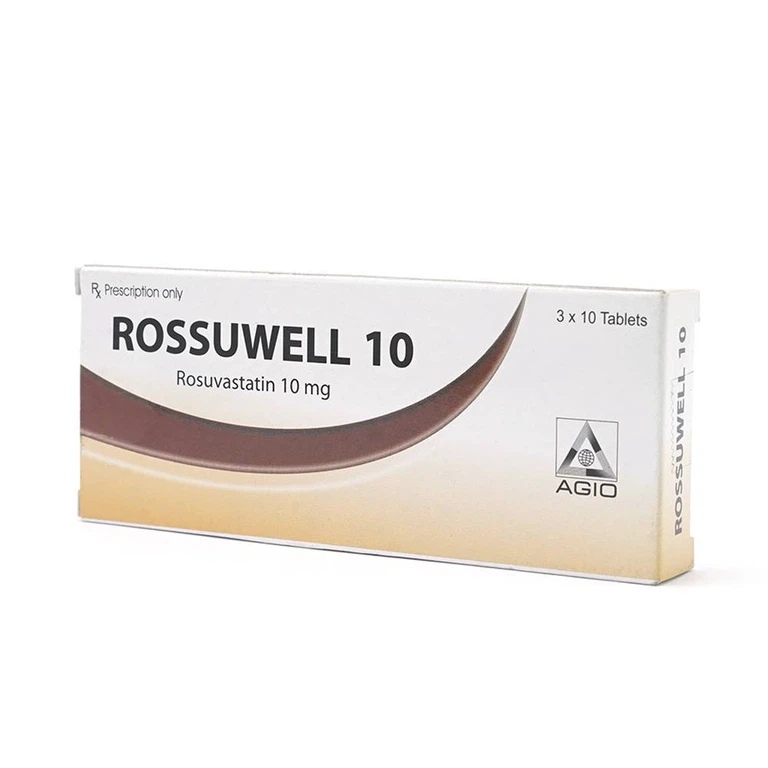 Thuốc Rossuwell 10 Agio điều trị tăng cholesterol máu nguyên phát (3 vỉ x 10 viên)