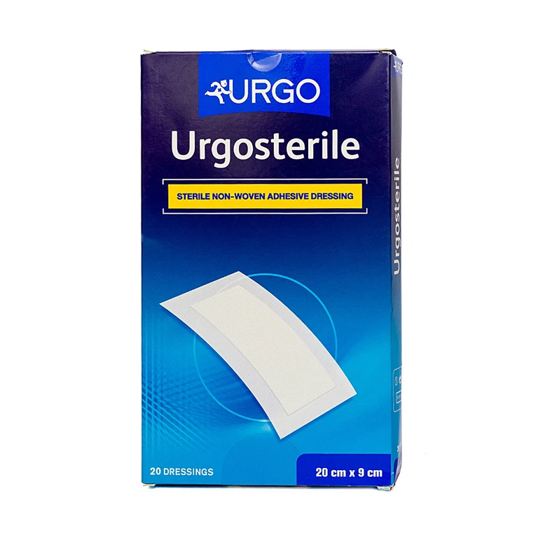 Băng gạc y tế vô trùng Urgosterile size 20cm x 9cm băng các vết thương khâu, vết trầy xước, vết cắt (20 miếng)