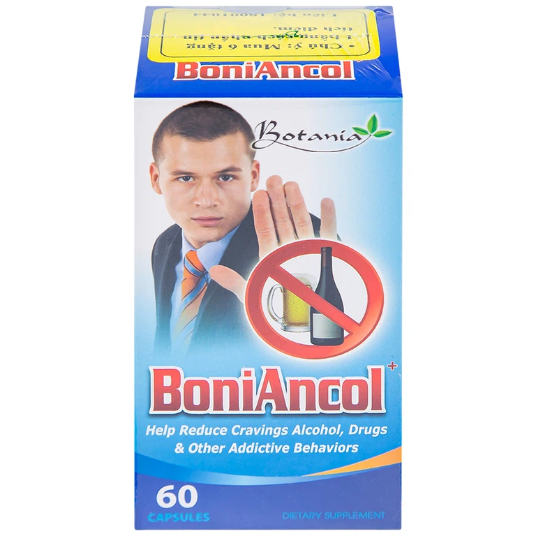 Viên uống BoniAncol Botania giảm cảm giác thèm rượu và thói quen gây nghiện khác (60 viên)