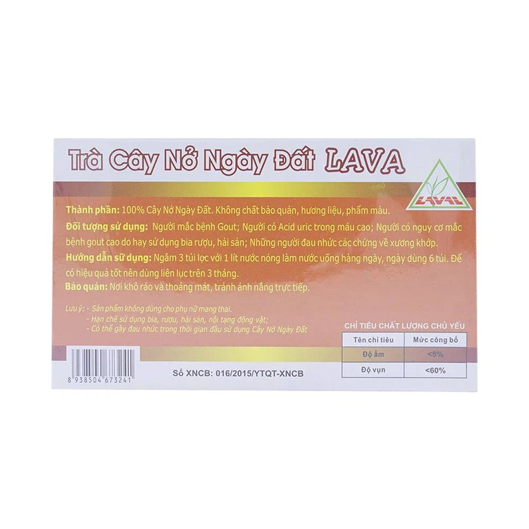 Trà túi lọc Cây Nở Ngày Đất Lava hỗ trợ điều trị gout (30 túi x 5g)