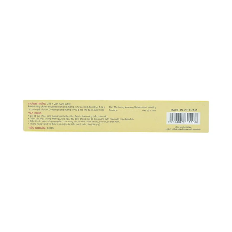 Thuốc Tuần Hoàn Não Thái Dương hỗ trợ điều trị thiểu năng tuần hoàn não (2 vỉ x 6 viên)