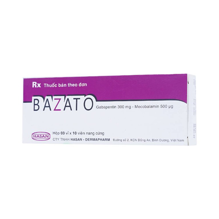 Thuốc Bazato 300mg Hasan điều trị các triệu chứng đau thần kinh (3 vỉ x 10 viên)