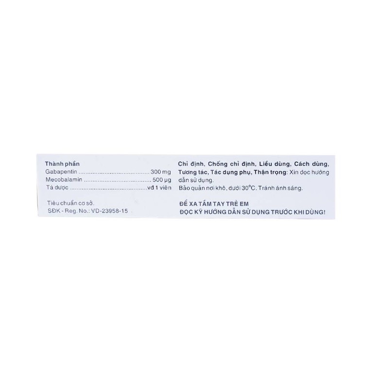 Thuốc Bazato 300mg Hasan điều trị các triệu chứng đau thần kinh (3 vỉ x 10 viên)