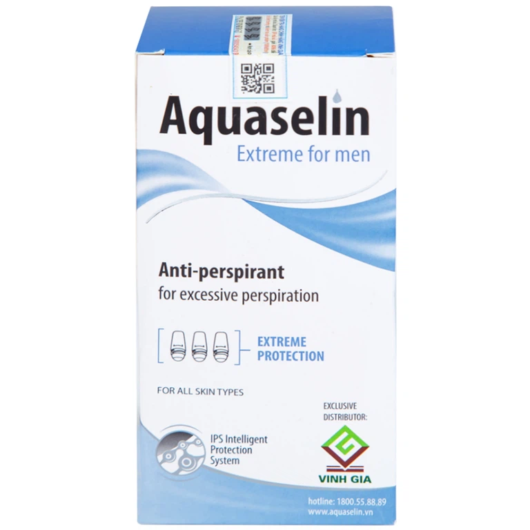 Lăn khử mùi Aquaselin Extreme For Men dùng cho vùng nách dành cho nam giới, giảm mồ hôi (50ml)