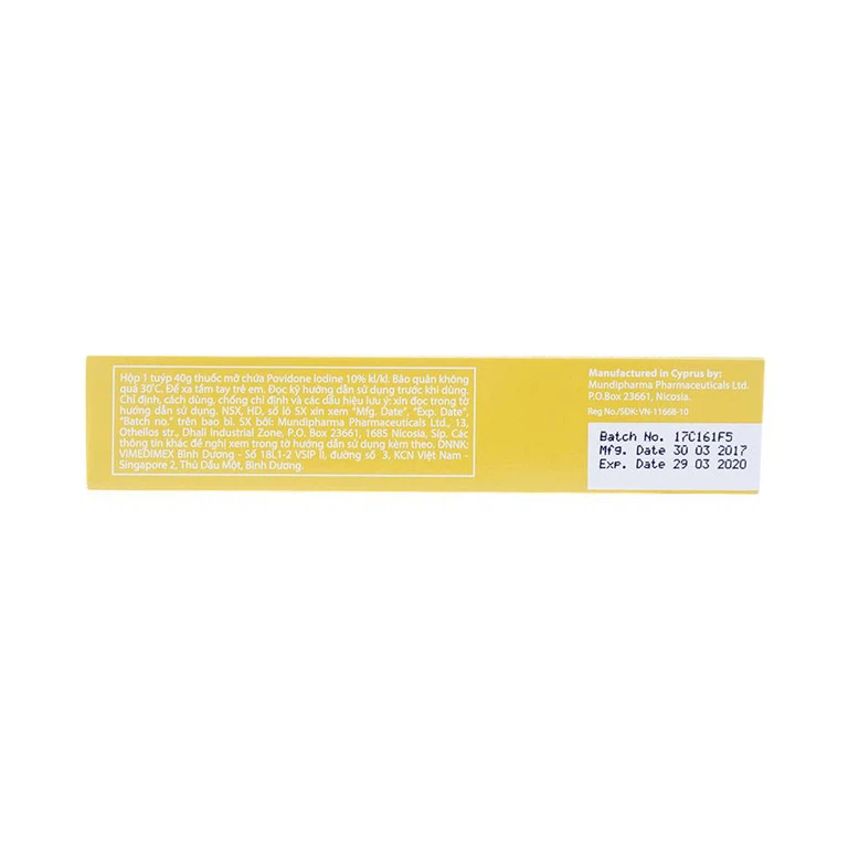 Thuốc mỡ Betadine Ointment hỗ trợ sát khuẩn vết loét, vết thương (40g)