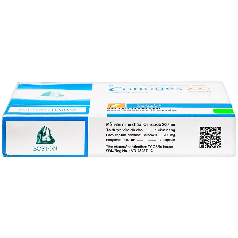 Thuốc Conoges 200 Boston điều trị triệu chứng viêm xương khớp, viêm khớp dạng thấp (30 viên)