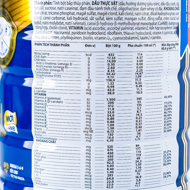 Sữa bột Ensure Gold Abbott hương vani bổ sung dinh dưỡng, vitamin, khoáng chất cho cơ thể (850g) 