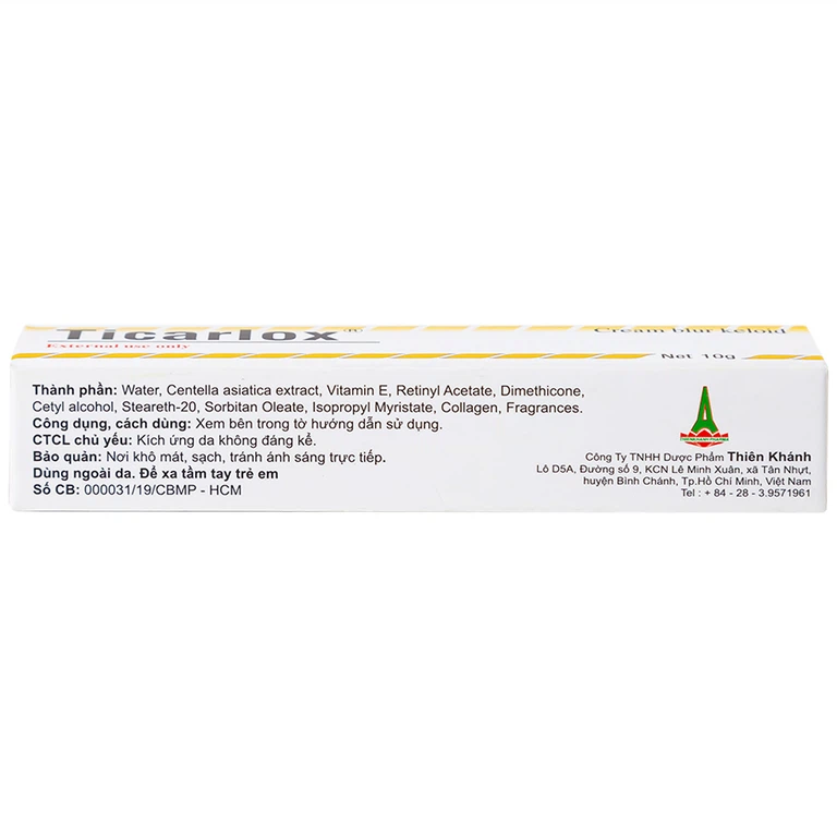 Kem bôi Ticarlox làm mờ và làm phẳng sẹo lồi (10g)