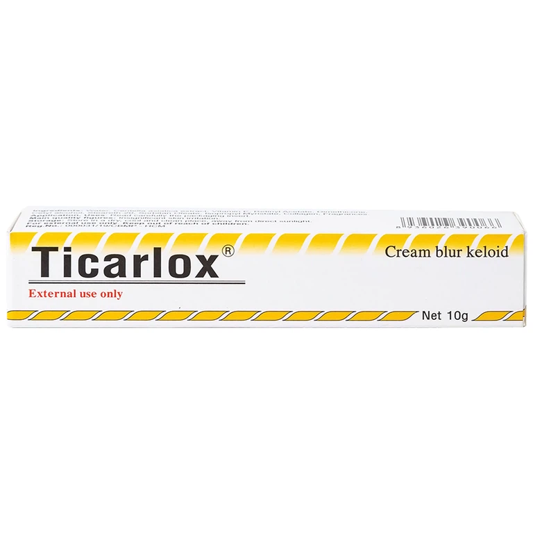 Kem bôi Ticarlox làm mờ và làm phẳng sẹo lồi (10g)