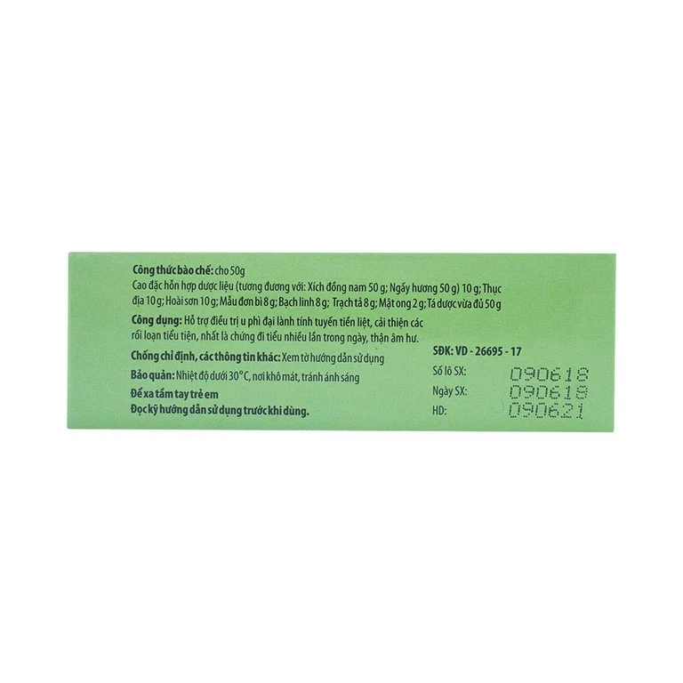 Thuốc Hoàn Xích Hương Hadiphar điều trị u phì đại lành tính tuyến tiền liệt (10 gói)