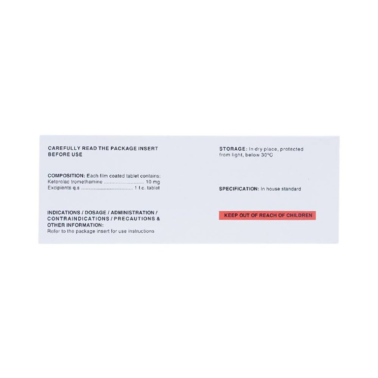 Viên nén Kozeral 10mg DaviPharm điều trị đau vừa tới nặng sau phẫu thuật (6 vỉ x 10 viên)