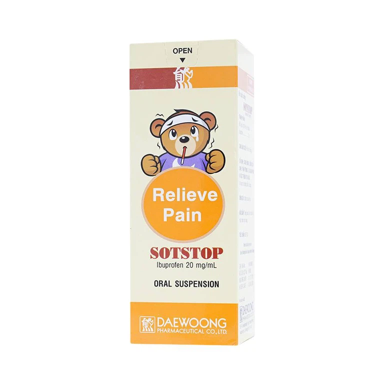 Siro Sotstop Daewoong điều trị giảm đau, hạ sốt, kháng viêm (100ml)