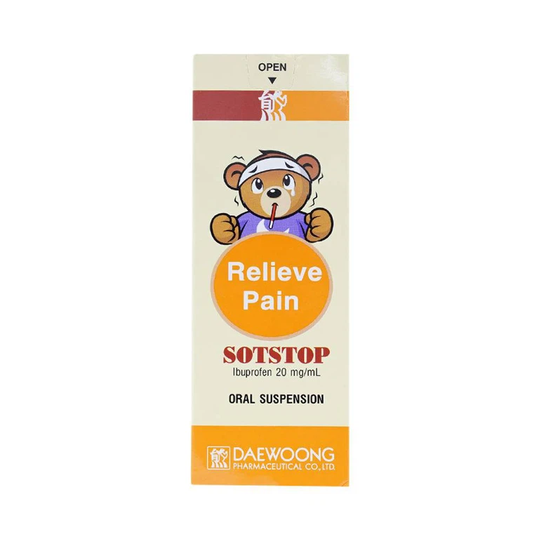 Siro Sotstop Daewoong điều trị giảm đau, hạ sốt, kháng viêm (100ml)