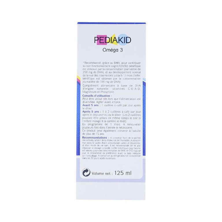 Siro PediaKid Oméga 3 bổ sung Omega 3, DHA tự nhiên và các loại Vitamin (125ml)
