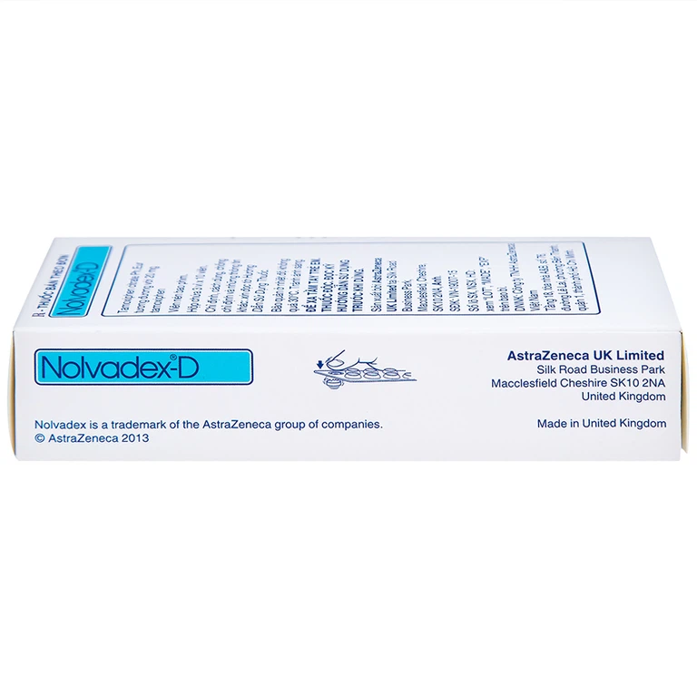 Viên nén Nolvadex-D AstraZeneca điều trị ung thư vú (3 vỉ x 10 viên)