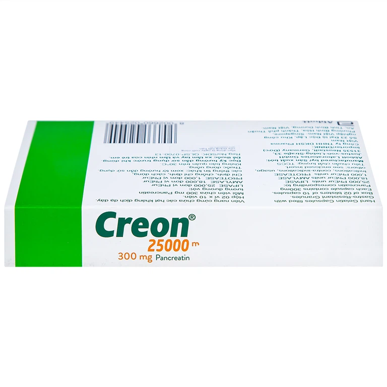 Thuốc Creon 25000 Abbott điều trị thiểu năng tụy ngoại tiết (20 viên)