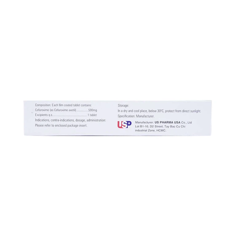 Thuốc Cefurich 500mg USP điều trị nhiễm khuẩn (2 vỉ x 5 viên)