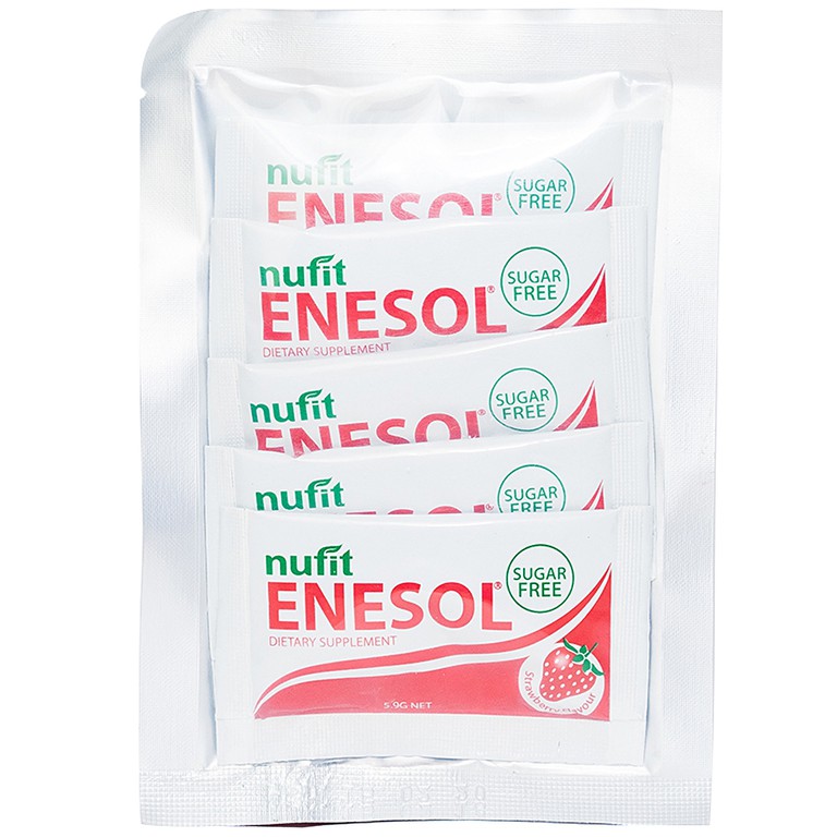 Bột pha uống Nufit Enesol hương dâu bổ sung chất xơ và các vitamin (5.9g)