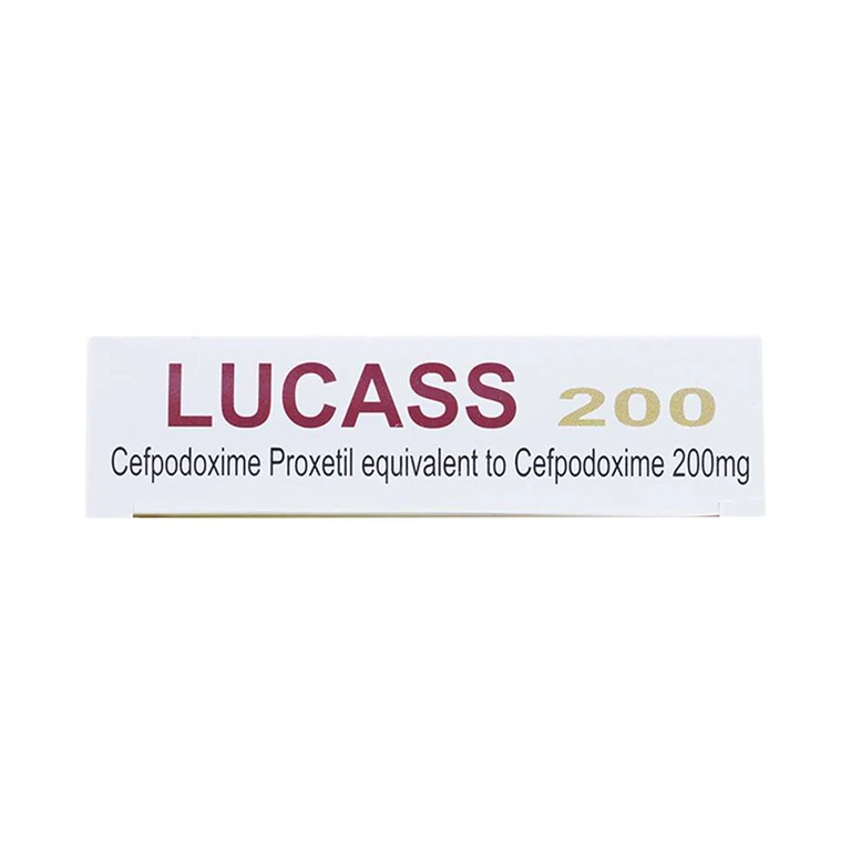 Thuốc Lucass 200 Maxim điều trị viêm phổi, viêm phế quản, viêm họng (2 vỉ x 10 viên)
