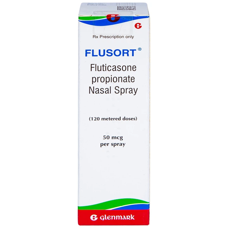 Xịt mũi Flusort 50mcg/liều Glenmark điều trị viêm mũi dị ứng theo mùa, viêm mũi quanh năm (120 liều)