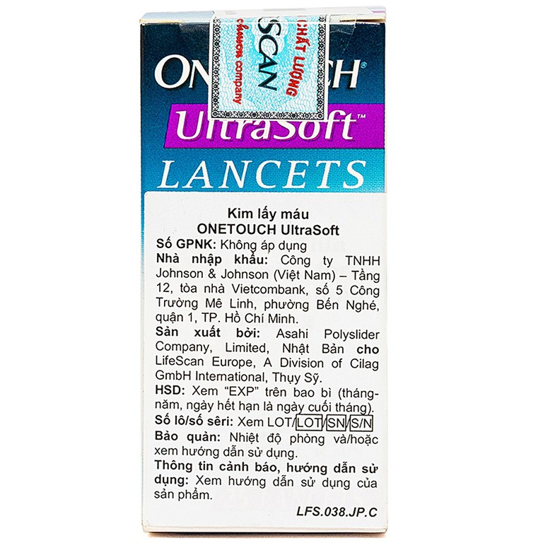 Kim lấy máu Onetouch Ultra Soft Lancets dùng cho máy đo đường huyết (25 cây)