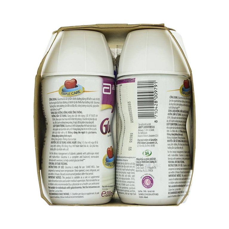 Sữa Glucerna Abbott hương vani bổ sung dinh dưỡng đặc biệt cho người đái tháo đường (24 chai x 220ml)