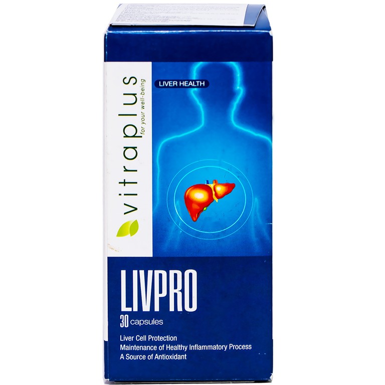 Viên uống Vitraplus Livpro bảo vệ tế bào gan, giải độc gan (30 viên)