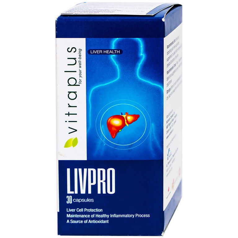 Viên uống Vitraplus Livpro bảo vệ tế bào gan, giải độc gan (30 viên)