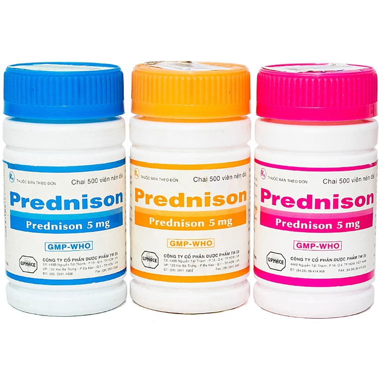 Thuốc Prednison 5mg Uphace điều trị bệnh thấp khớp (500 viên)