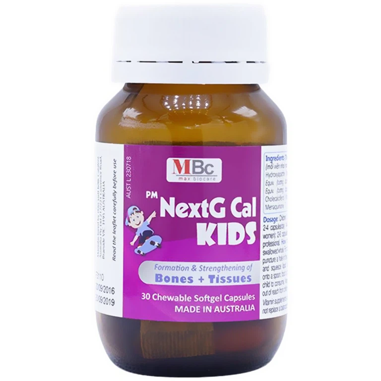 Viên uống PM NextG Cal Kids MBC bổ sung vitamin, giúp hệ thống xương chắc khỏe (30 viên)