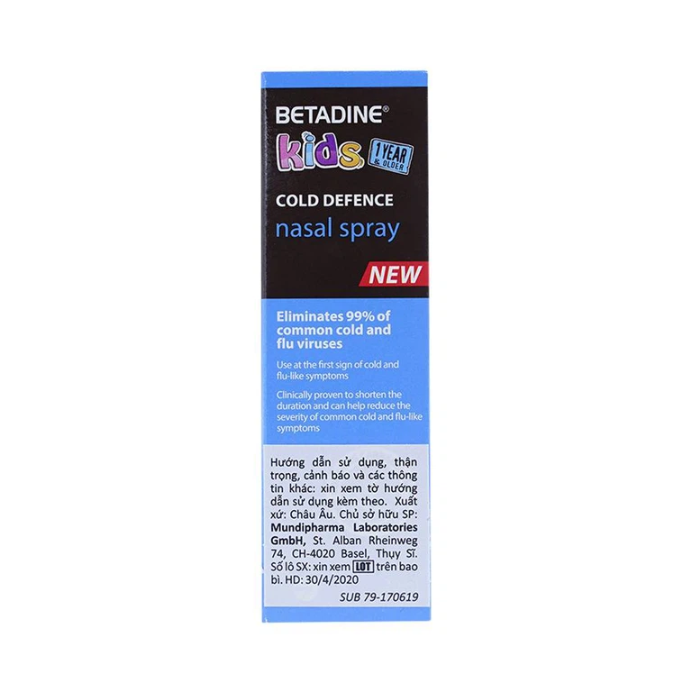 Xịt mũi Betadine Kids ngăn ngừa virus niêm mạc mũi (20ml)