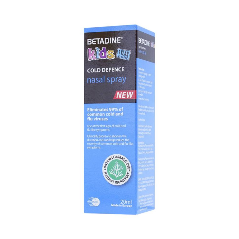 Xịt mũi Betadine Kids ngăn ngừa virus niêm mạc mũi (20ml)