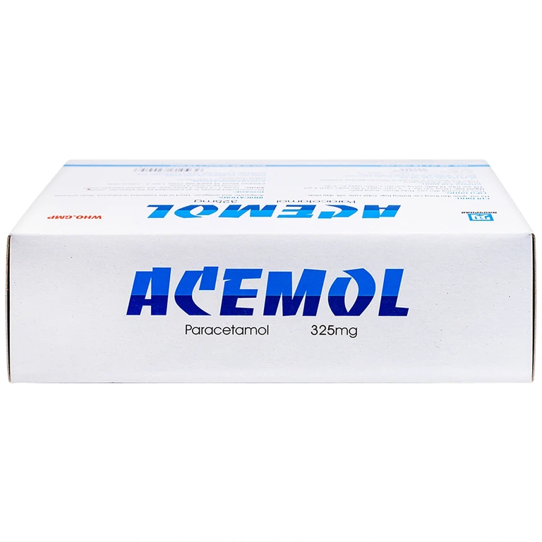 Thuốc Acemol 325mg Nadyphar hạ sốt và giảm đau (40 vỉ x 10 viên)