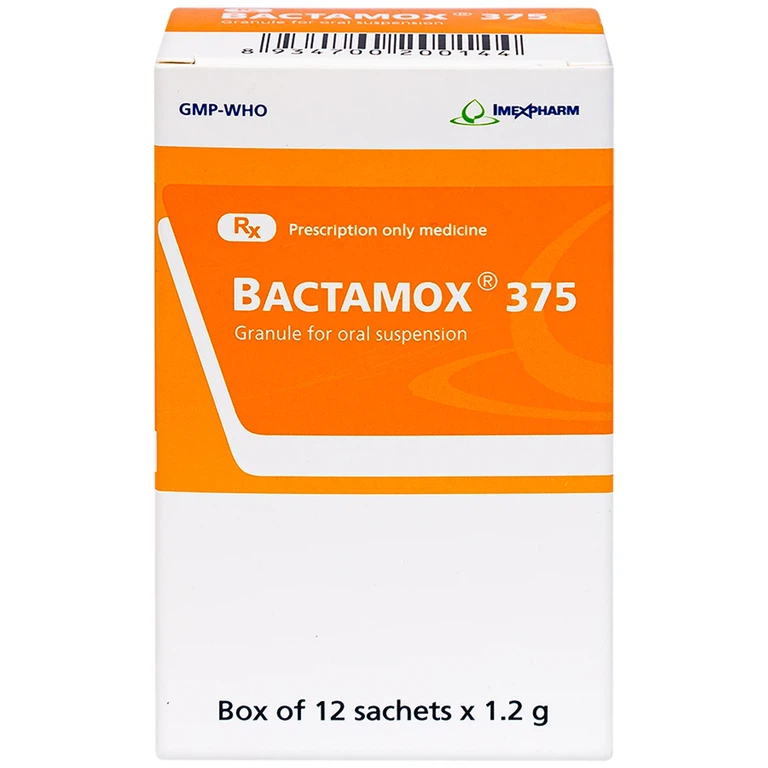 Thuốc cốm Bactamox 375 Imexpharm điều trị nhiễm khuẩn (12 gói)