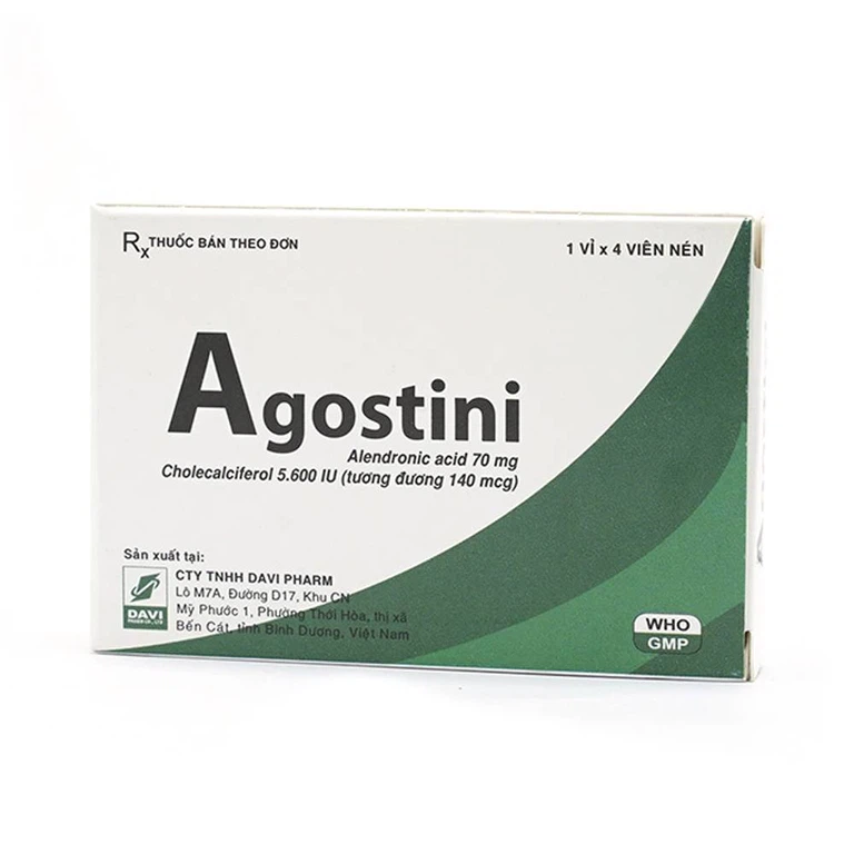 Thuốc Agostini Agimexpharm điều trị loãng xương (1 vỉ x 4 viên)