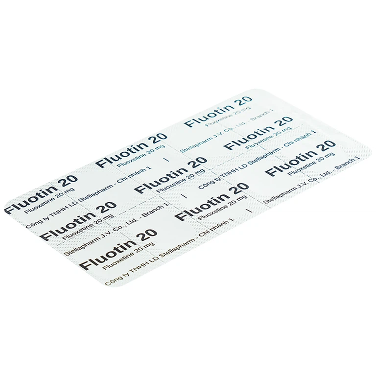 Thuốc Fluotin 20 Stella điều trị trầm cảm, rối loạn xung lực cưỡng bức ám ảnh (2 vỉ x 10 viên)