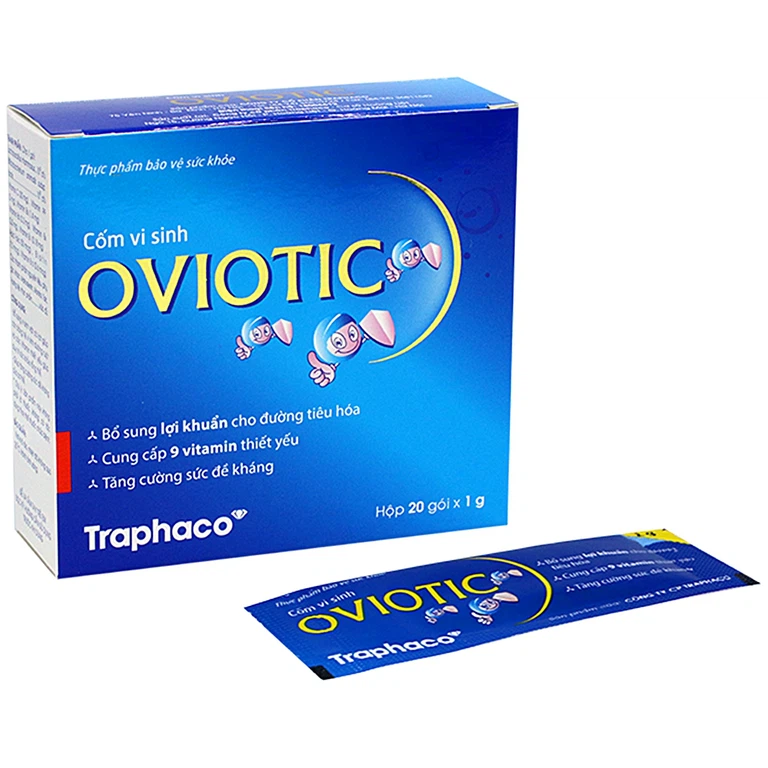 Cốm vi sinh Oviotic Traphaco bổ sung lợi khuẩn cho đường tiêu hóa, cung cấp 9 vitamin (20 gói)