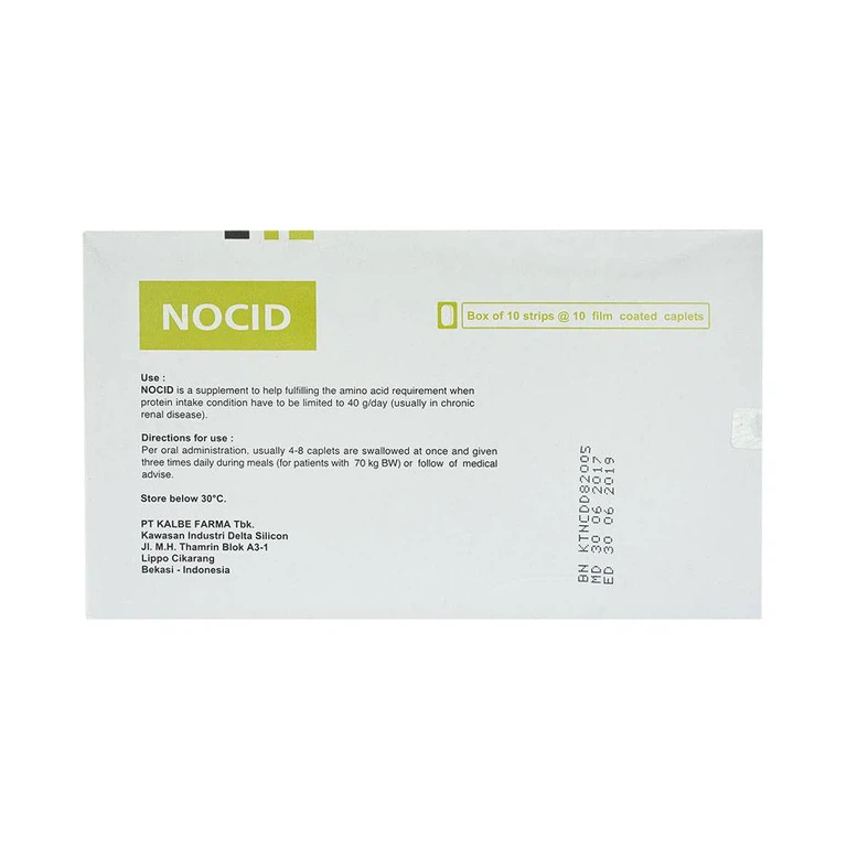 Viên uống Nocid Kalbe bổ sung acid amin cho cơ thể (10 vỉ x 10 viên)
